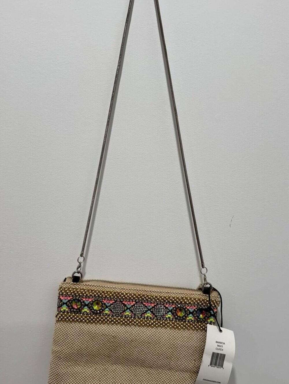 Steve Madden Beaded Tassel Crossbody Clutch Bag Multicolor Boho Festival NWT - Picture 5 of 14